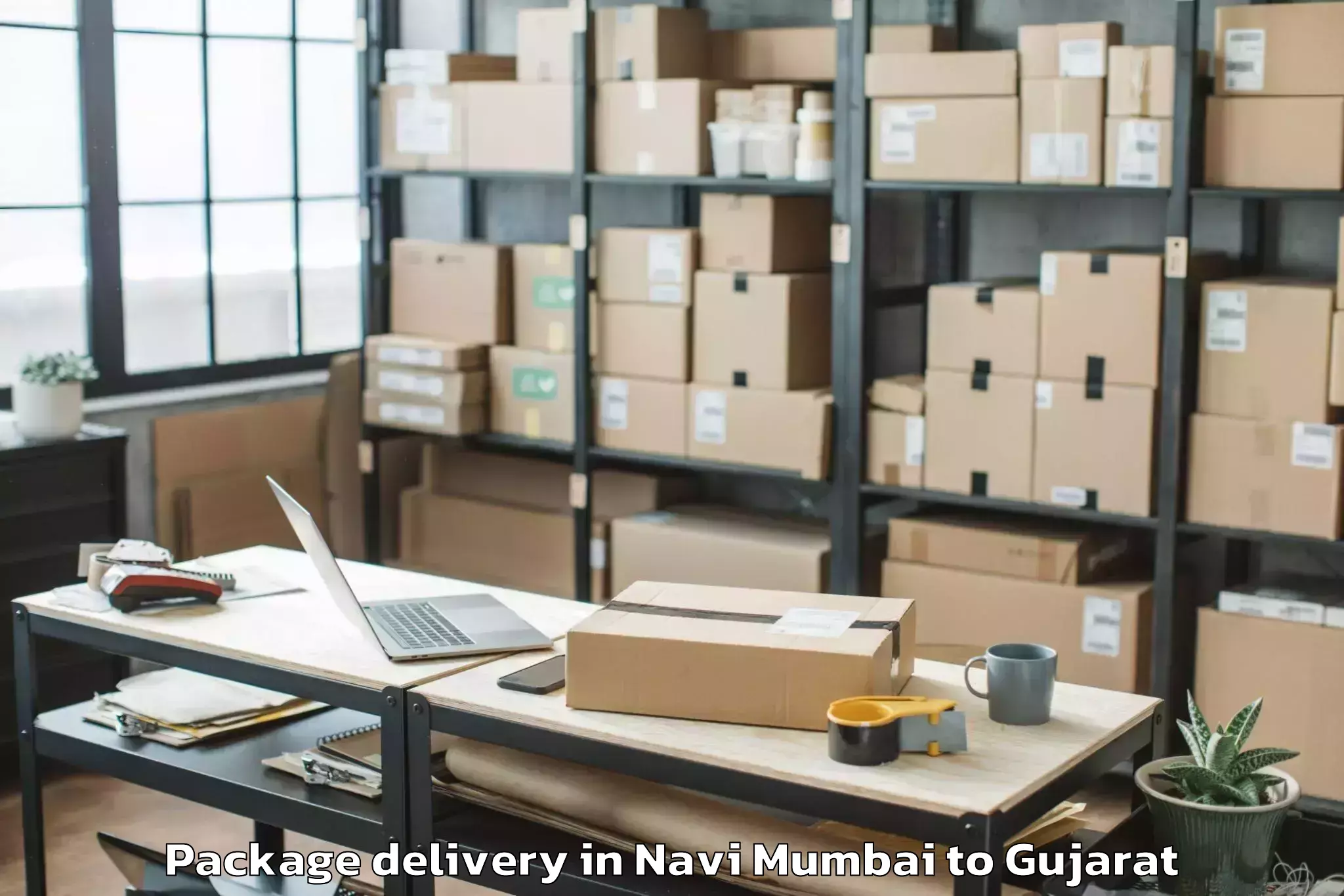 Quality Navi Mumbai to Visavadar Package Delivery